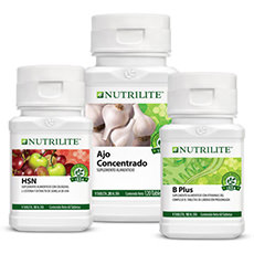 Productos Nutricionales: Ajo Concentrado, HSN y B Pus de Nutrilite, complementos específicos para tu Balance Nutricional.